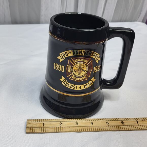 1990 South Amboy NJ Fire Department 100th Anniversary Beer Stein Mug USA Made - Picture 8 of 9